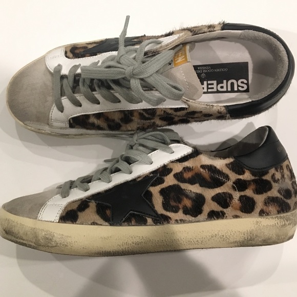 golden goose sneakers with leopard